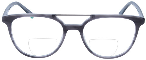 Stylische Bifokalbrille ASLAN in Grau mit Federscharnier und individueller Stärke