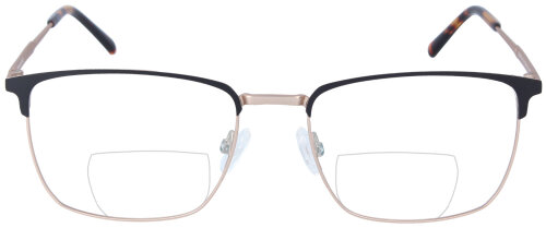 Gold-Schwarze Bifokalbrille TIMO aus hochwertigem Metall mit individueller Stärke