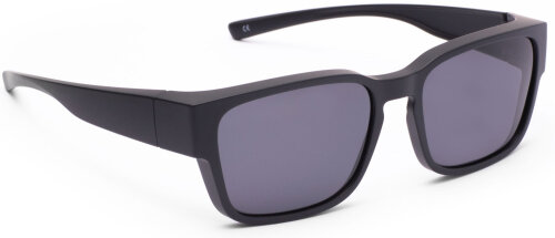 Schwarze Überbrille / Sonnenbrille aus mattem Kunststoff mit Polarisation