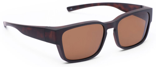 Havannafarbene Überbrille / Sonnenbrille aus mattem Kunststoff mit Polarisation
