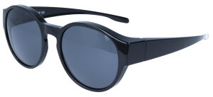 Runde Überbrille / Sonnenbrille aus schwarzem Kunststoff mit Polarisation