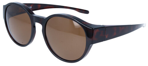 Runde Überbrille / Sonnenbrille aus braunem Kunststoff mit Polarisation