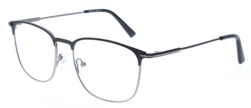 Metall-Brille NOEL in Schwarz-Gunmetal optional mit Verglasung