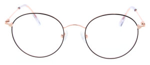 Moderne Panto-Brille MOMO aus roségoldenem Metall optional mit Verglasung