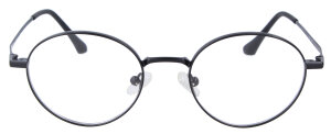 Dezente Brille ANOUK in Panto-Form aus schwarzem Metall optional mit Verglasung