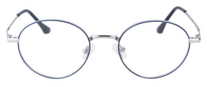 Dezente Brille ANOUK in Panto-Form aus grau-blauem Metall...