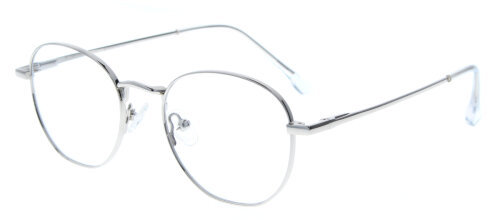 Runde Brille DYLAN aus silbernem feinem Metall optional mit Verglasung