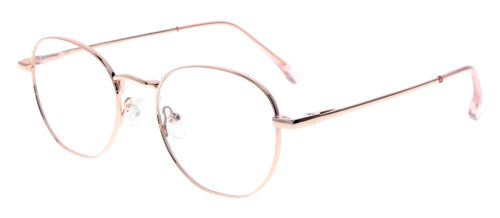 Runde Brille DYLAN aus roségoldenem feinem Metall optional mit Verglasung