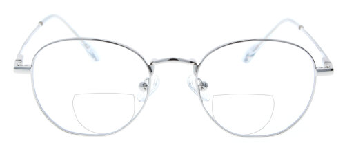 Feine Metall-Bifokalbrille DYLAN in edlem Silber mit individueller Stärke