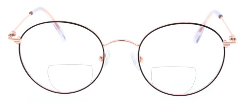 Roségoldene Panto-Bifokalbrille MOMO aus feinem Metall mit individueller Stärke