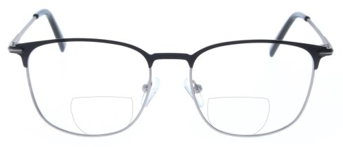 Stylische Metall-Bifokalbrille NOEL in Gunmetal-Schwarz mit individueller Stärke