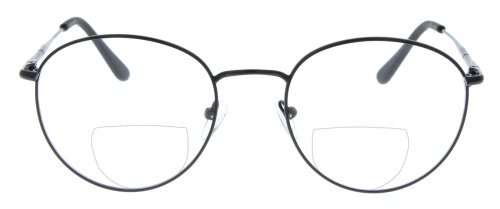 Schwarze Metall-Bifokalbrille KARLI in modernem Panto-Design mit individueller Stärke