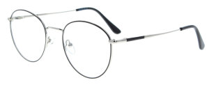 Schwarz-Silberne Metall-Bifokalbrille KARLI in modernem Panto-Design mit individueller Stärke