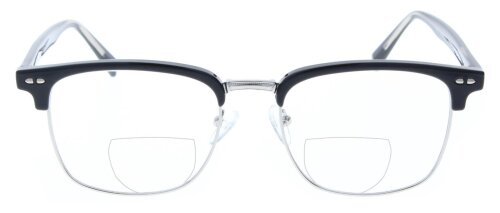 Silberne Bifokalbrille SANJA aus Metall und Kunststoff mit individueller Stärke