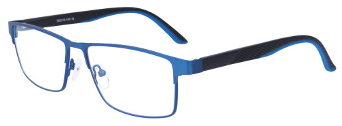 Blaue Brille TOMKE aus robustem Metall mit Kunststoffbügeln optional mit Verglasung
