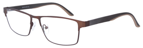Braune Brille TOMKE aus robustem Metall mit Kunststoffbügeln optional mit Verglasung