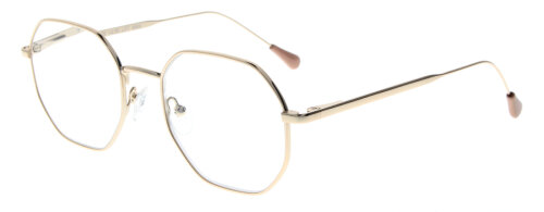 Große Fertiglesebrille YOKO aus goldenem Metall mit Federscharnier