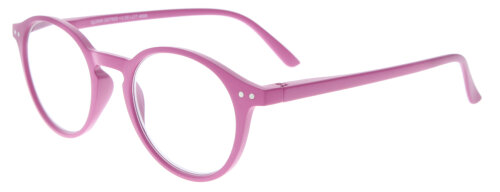 Runde Panto-Fertiglesebrille QUINN in mattem Pink mit Federscharnier