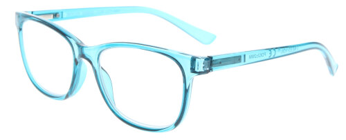 Türkis-Transparente Fertiglesebrille SKYLER aus hochwertigem Kunststoff mit Federscharnier