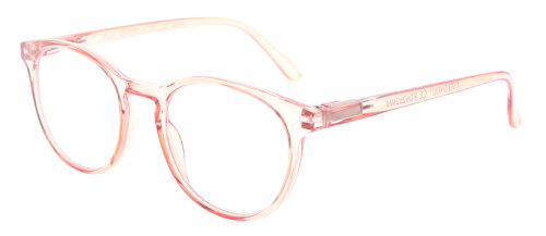 Schicke Kunststoff-Fertiglesebrille ELLA in Rose-Transparent mit robustem Federscharnier