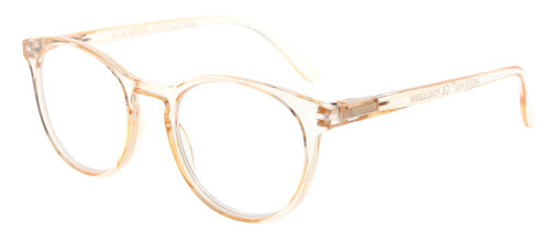 Schicke Kunststoff-Fertiglesebrille ELLA in Beige-Transparent mit robustem Federscharnier