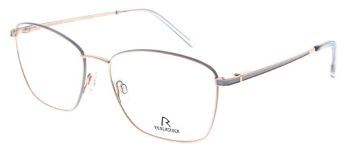 Rodenstock Damen-Brillenfassung mit Federscharnier R2658 A aus Edelstahl in Roségold-Grau