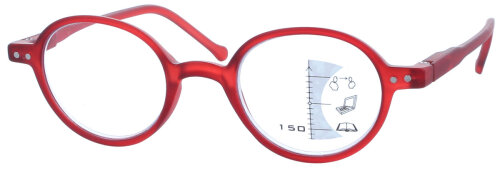 Stylische Gleitsichtbrille THILO in Rot - erweiterte Fertiglesehilfe / Lesebrille | Arbeitsplatzbrille