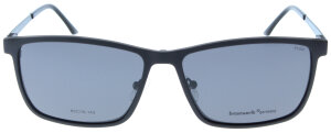 Schöne BRAUNWARTH Brillenfassung 64 - 220801 in Schwarz matt mit polarisierendem Sonnenclip