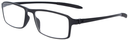 Klassische Kunststoff - Lesebrille KURT in Schwarz mit Grip - Bügelenden in vers. Stärken