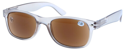 Klassische Lesehilfe MAXIMA in Grau mit getönten Gläsern in Braun in vers. Stärken