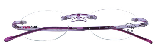 FlexSee - randlose Fertiglesebrille / Bildschirmbrille / Arbeitsplatzbrille in Rosa + 1,00 dpt