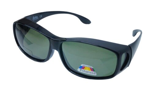 Große Sonnenschutz - Überbrille im sportlichen Look in Schwarz - Grün