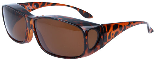 Große Sonnenschutz - Überbrille im sportlichen Look in Havanna - Braun