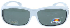 Große Sonnenschutz - Überbrille im sportlichen Look in Weiß - Grün