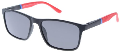 Polarisierende Sonnenbrille "POL2 37 - ZWO" in Schwarz / Rot mit Federscharnier