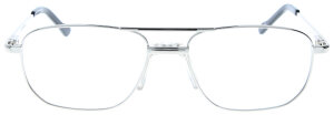 Piloten-Komplettbrille in Silber UWE mit Federscharnier, Sattelsteg und individueller Sehstärke