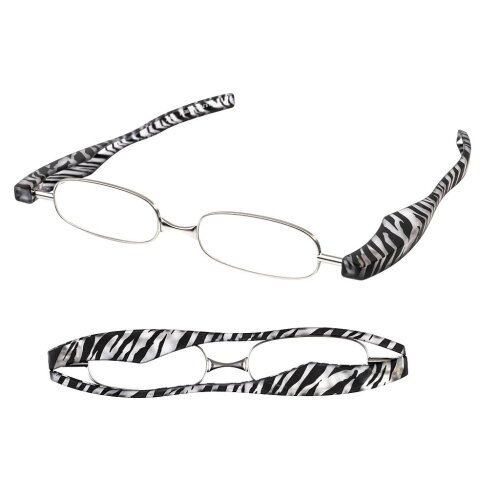 Stylische Lesebrille PODREADER FINE im Zebra - Design und Faltmechanismus