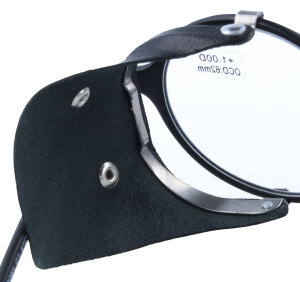 Praktischer Seitenschutz für Brillen aus Leder in Schwarz