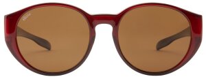 Rote Kunststoff-Überbrille / Sonnenbrille mit 100% UV-400 Schutz und Polarisation inkl rotem Etui
