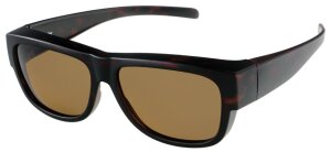 Braune Kunststoff-Überbrille / Sonnenbrille mit 100%...