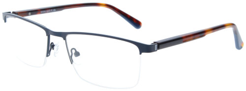 Schwarze Metall-Komplettbrille SILVIO mit Kunststoffbügeln, Federscharnier und individueller Sehstärke