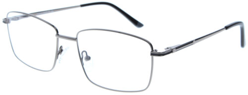 Metall-Komplettbrille ROLAND in Gun mit hochwertigem Federscharnier und individueller Sehstärke