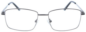 Metall-Komplettbrille ROLAND in Gun mit hochwertigem Federscharnier und individueller Sehstärke