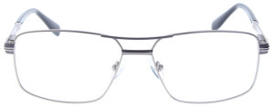 Graue Komplettbrille FRIEDRICH mit Doppelsteg, Federscharnier und individueller Sehstärke