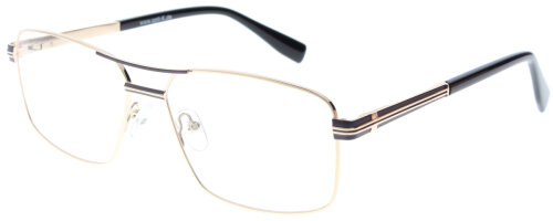Goldene Komplettbrille FRIEDRICH mit Doppelsteg, Federscharnier und individueller Sehstärke