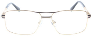 Goldene Komplettbrille FRIEDRICH mit Doppelsteg, Federscharnier und individueller Sehstärke