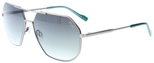 Sytlische Sonnenbrille ZWO CHARMEBOLZEN 90 mit Doppelsteg in Silber-Grün