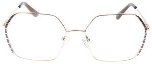 Gold-Braune Metall-Komplettbrille MARIANNE mit Federscharnier und individueller Sehstärke