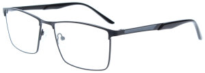 Schwarze Metall-Komplettbrille RASMUS mit Federscharnier und individueller Sehstärke
