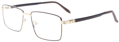 Braune Metall-Komplettbrille SAMMY mit flexiblen Kunststoffbügeln und individueller Sehstärke